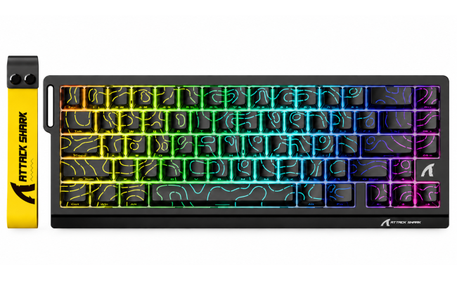 ATTACK SHARK X68 HE 65% Wired Magnetic Gaming Keyboard Black Contours ATTACK SHARK X68 HE 65% Wired Magnetic Gaming Keyboard Black Contours